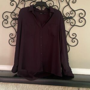 Apt. 9 Deep Purple Button Down Shirt
